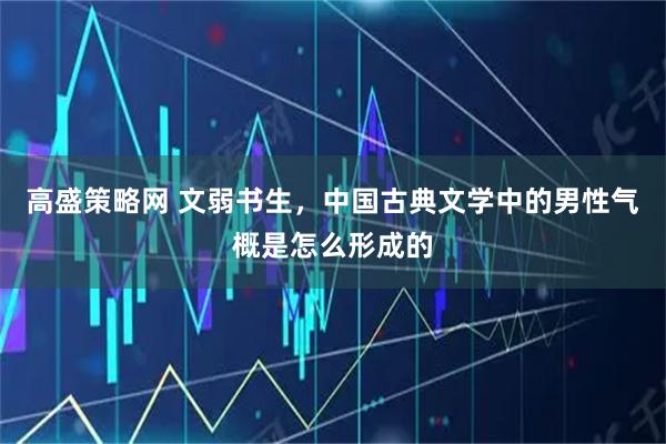 高盛策略网 文弱书生，中国古典文学中的男性气概是怎么形成的